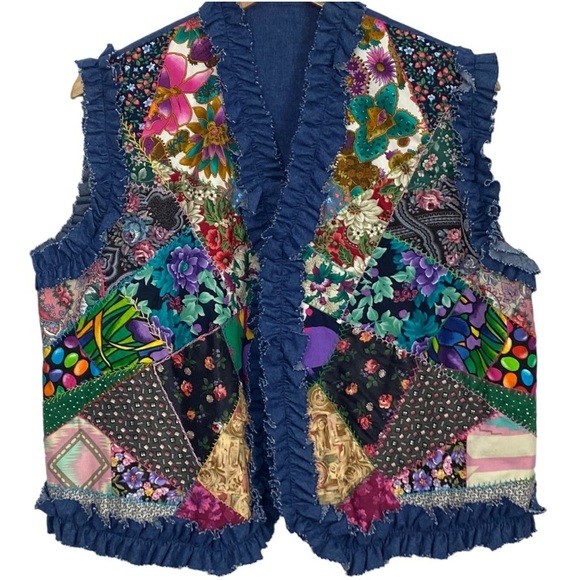 Handmade patchwork vest - Picture 2 of 9